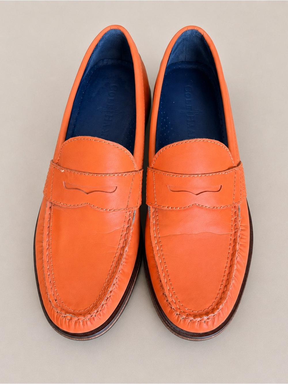 🍊 Rare Cole Haan x Nike Air Monroe Penny Loafers – Orange Reflective Series M7.5